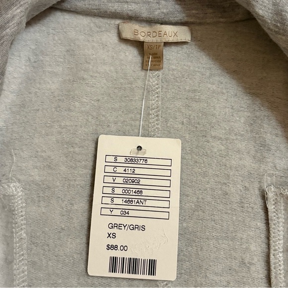 NWT - Bordeaux Open Front Sweatshirt - Picture 4 of 4